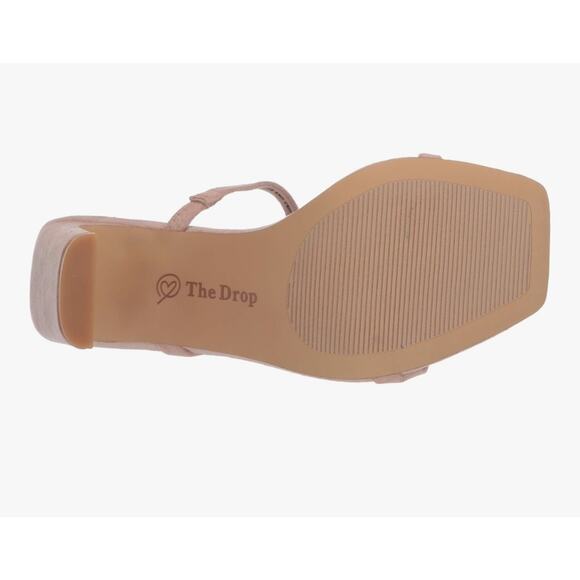 The Drop Women's Avery Square Toe Two Strap High Heeled Sandal, Natural Size 5.5 - Picture 4 of 7